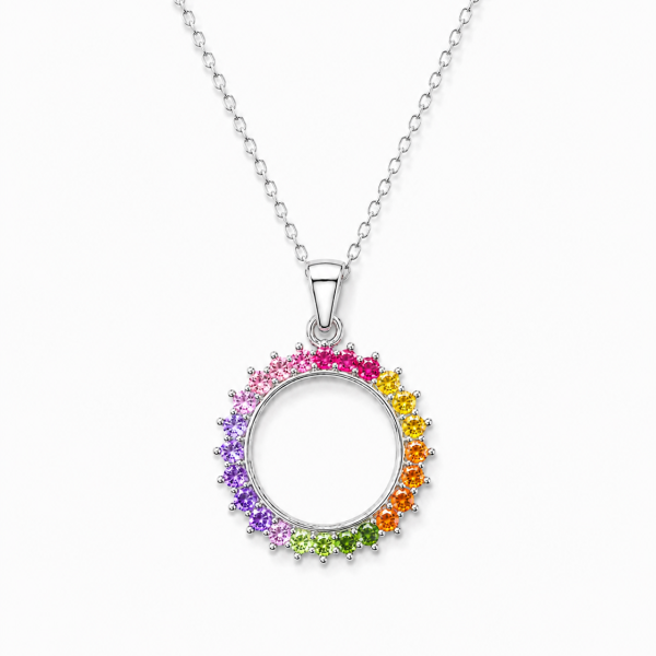 Rainbow Halo Silver Pendant – ZILVARA